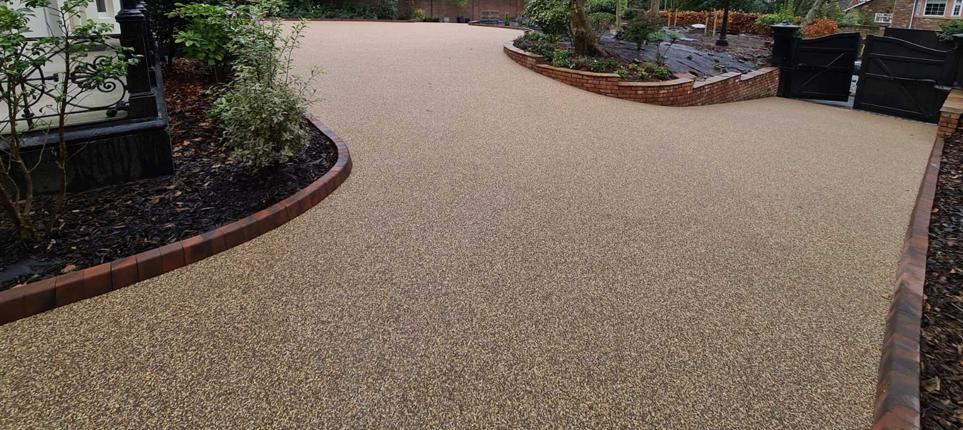 Resin bonded driveway installation
